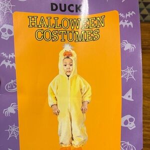 Toddler Fuzzy Yellow Duck One Piece Costume - Cozy Minky Fur with Hood - 2T-3T